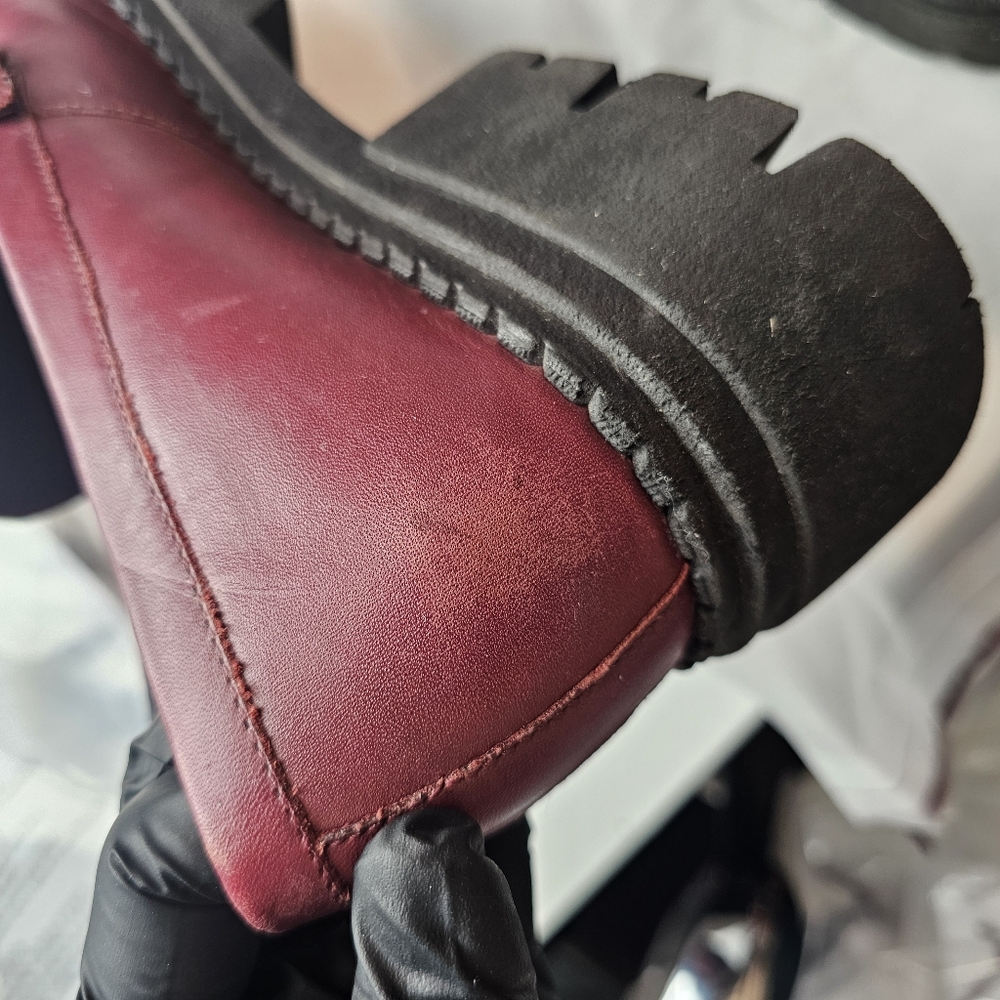 Free People Lyra Lug Sole Loafers in Burgundy - Picture 7 of 7